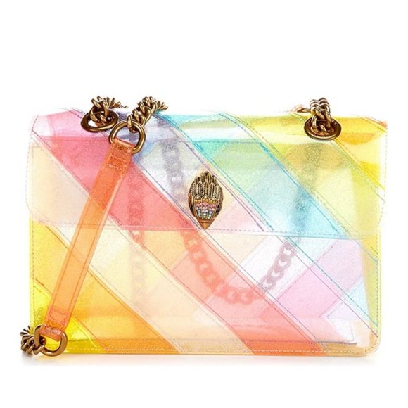 NWT Kurt Geiger London Large Kensington Vinyl Rainbow Shoulder Bag & Wallet - Picture 5 of 6